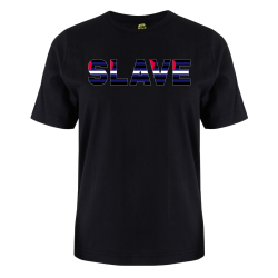 printed word  t-shirt - leather flag - Slave