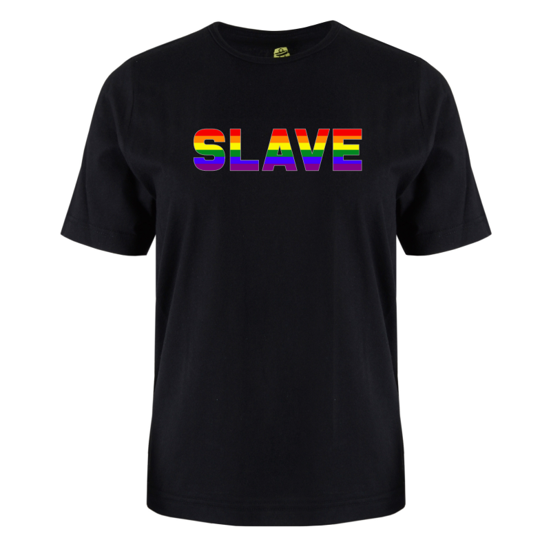 printed word  t-shirt - Rainbow flag - Slave