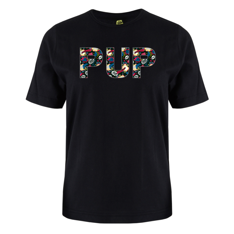 printed word t-shirt - superman script - Pup printed word t-shirt - superman script - Pup