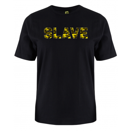 printed word  t-shirt - yellow camo - Slave