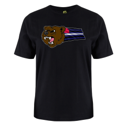 Grizzly Bear with Flag - Leather
