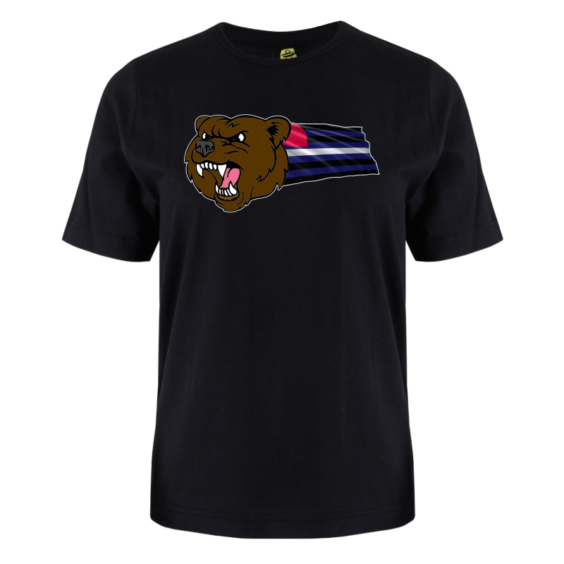 Grizzly Bear with Flag - Leather