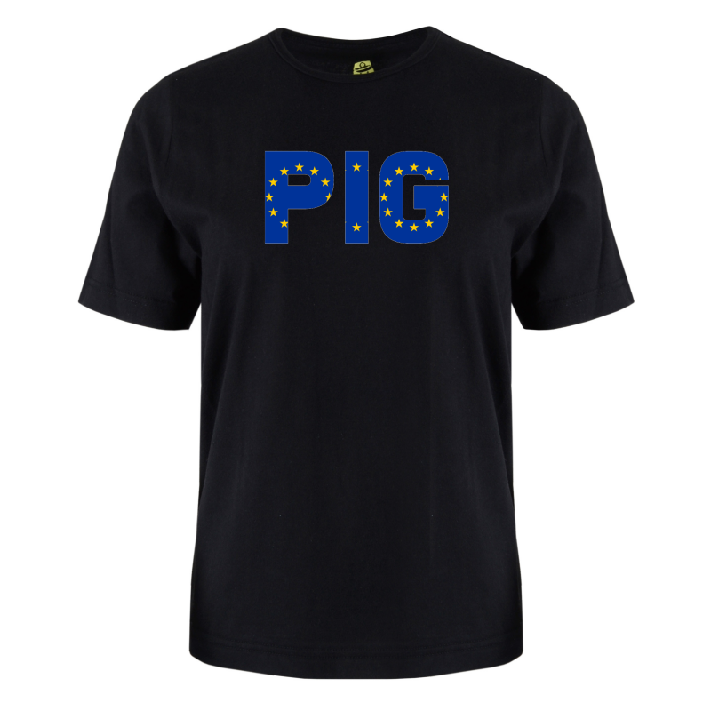 printed word  t-shirt - eu flag - Pig