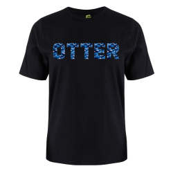 printed word  t-shirt - blue camo - Otter
