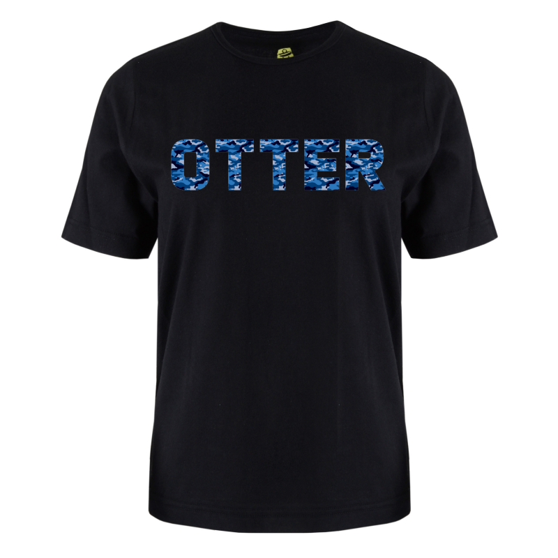 printed word t-shirt - blue camo - Otter printed word t-shirt - blue camo - Otter