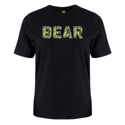 printed word  t-shirt - green camo - Bear