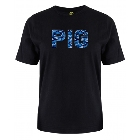 printed word  t-shirt - blue camo - Pig