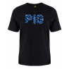 printed word  t-shirt - blue camo - Pig