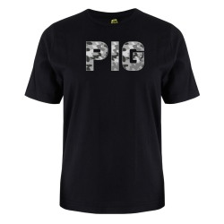 printed word  t-shirt - grey camo -Pig