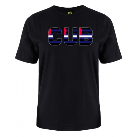 printed word  t-shirt - leather flag - Cub