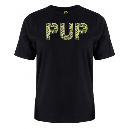 printed word  t-shirt - green camo - Pup