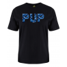 printed word  t-shirt - blue camo - Pup