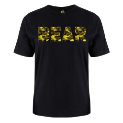 printed word  t-shirt - yellow camo - Bear