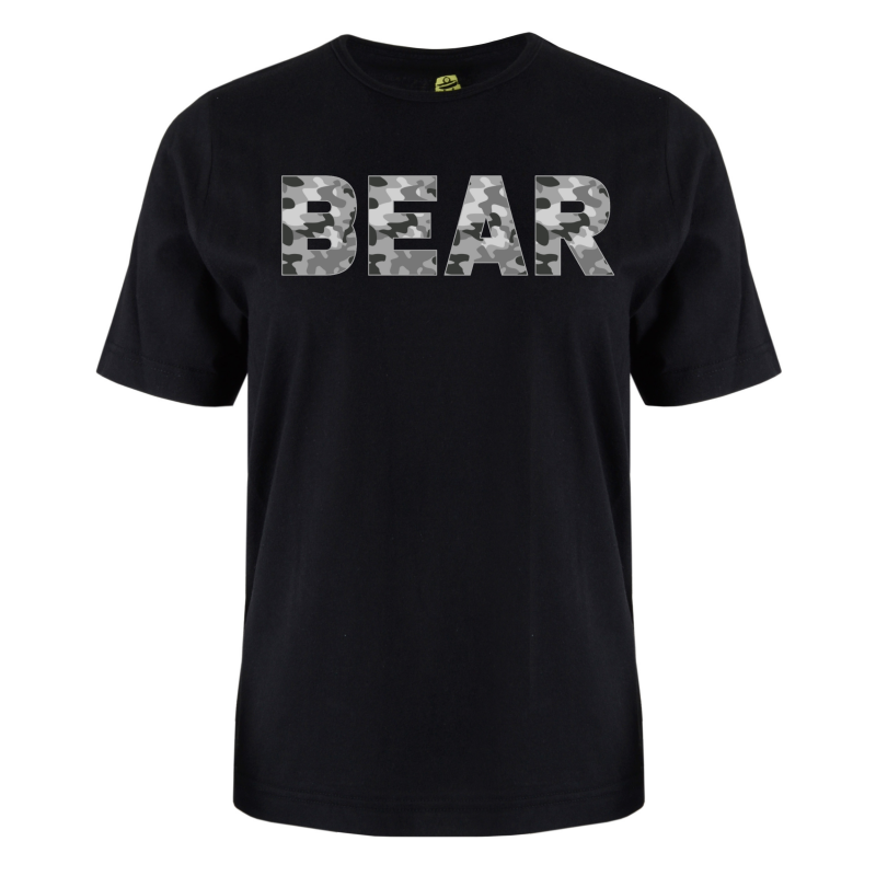 printed word t-shirt - grey camo -Bear printed word t-shirt - grey camo -Bear