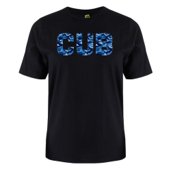printed word  t-shirt - blue camo - Cub