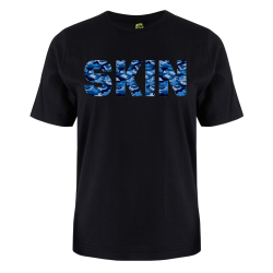 printed word  t-shirt - blue camo - Skin