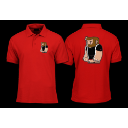 Polo Shirt Adult -  Little Rubber Bear  - Front and Back  Print