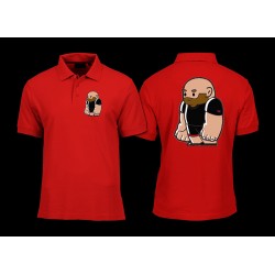 Polo Shirt Adult -  Little Rubber Bear  - Front and Back  Print- Beard only 