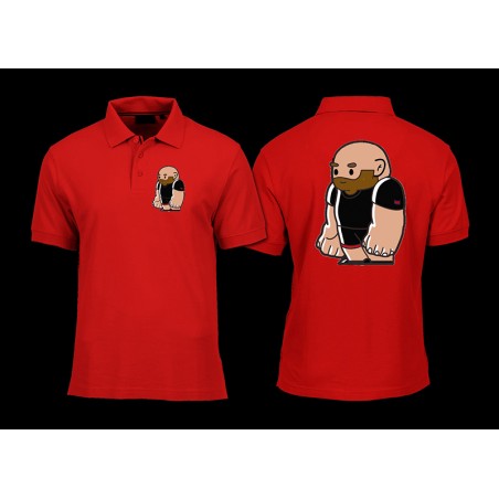 Polo Shirt Adult -  Little Rubber Bear  - Front and Back  Print- Beard only 