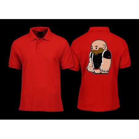 Polo Shirt Adult - Little Rubber Bear - Back Print- Beard only 