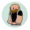 Glass Coaster - Little Rubber Bear- Beard only 