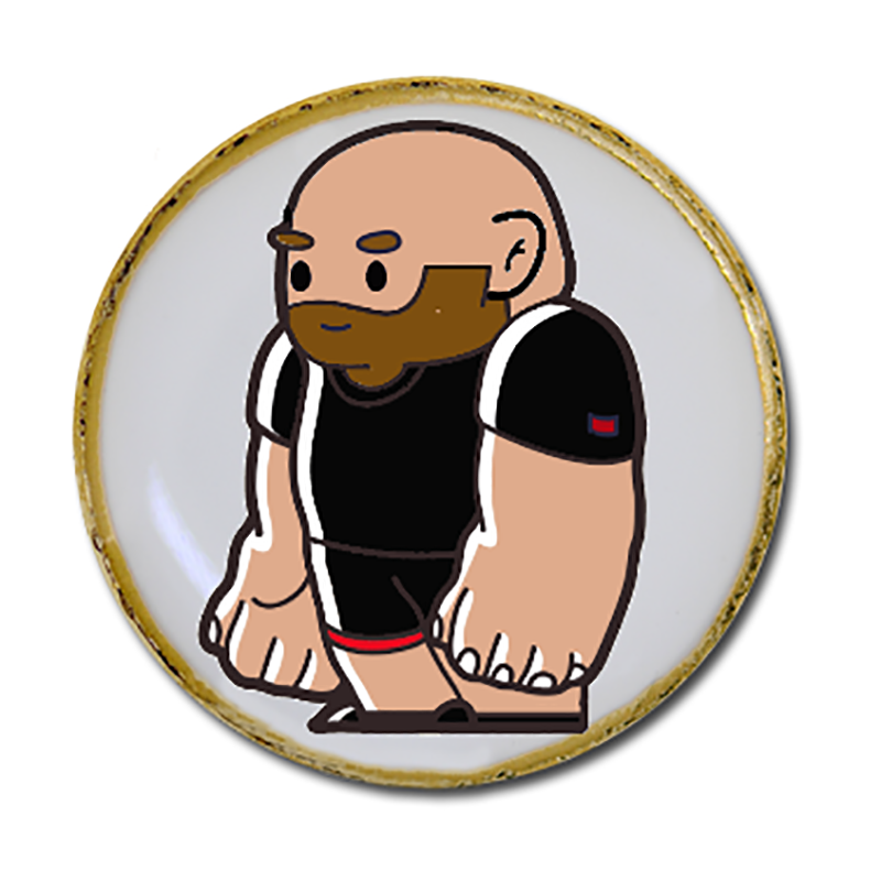 Round 2.5 cm Metal Badge - Little Rubber Bear- Beard only 