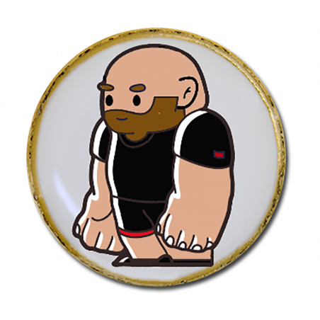 Round 2.5 cm Metal Badge - Little Rubber Bear- Beard only 