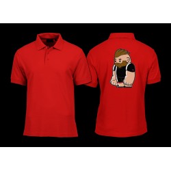 Polo Shirt Adult - Little Rubber Bear  - Back Print- Mowhawk