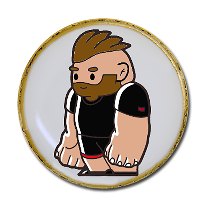 Round 2.5 cm Metal Badge - Little Rubber Bear - Mowhawk