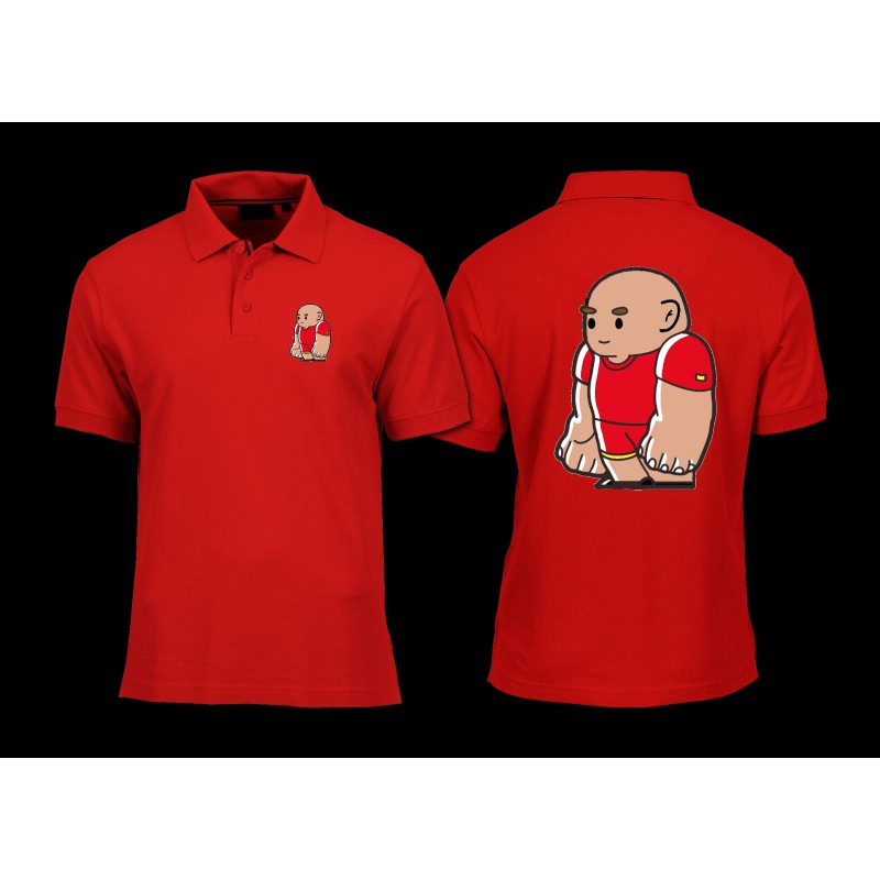 Polo Shirt Adult -  Little Rubber Bear  - Front and Back  Print - shaved