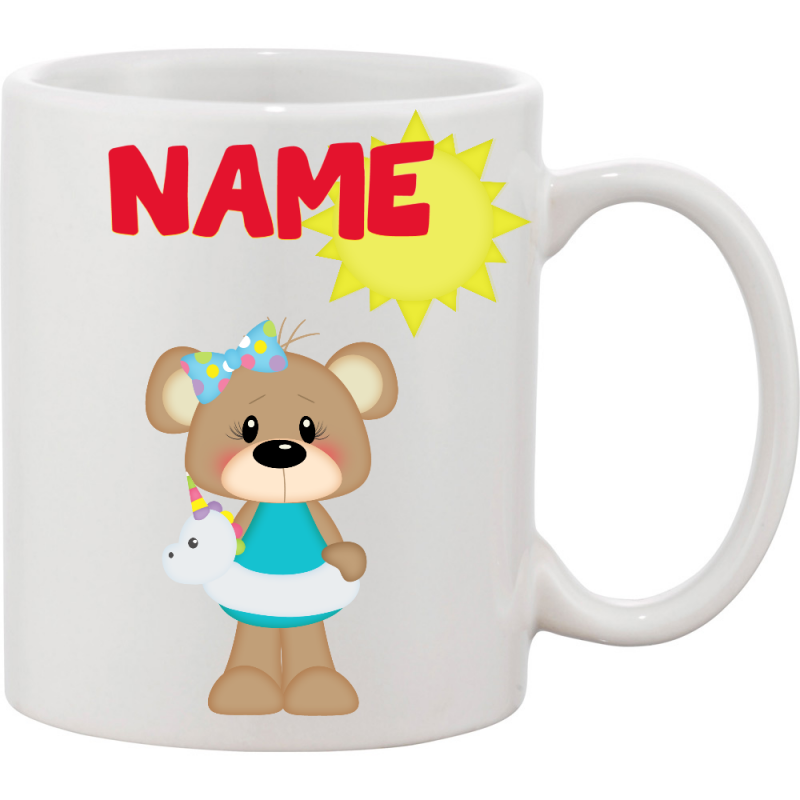 Mugs -summer bear -  unicorn Swimmer