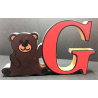 Freestanding Wooden Bear Themed Letters
