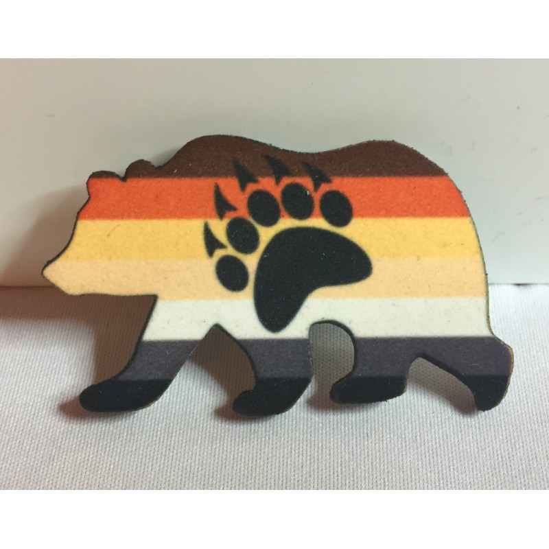 Bear Shape Badge - 40mm Bear Flag 