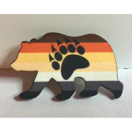 Bear Shape Badge - 40mm Bear Flag 