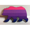 Bear Shape Badge - 40mm Trans Flag 