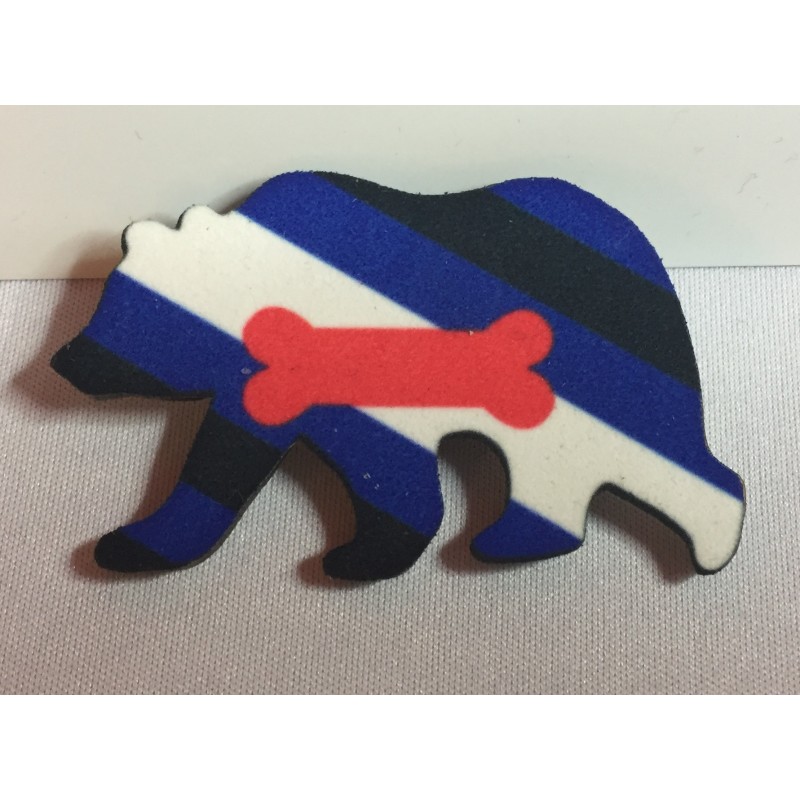 Bear Shape Badge - 60mm Puppy Flag 