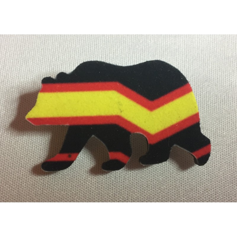Bear Shape Badge - 60mm Rubberr Flag 
