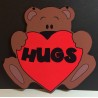 MDF Teddy Bear with Heart 10cm - Hug