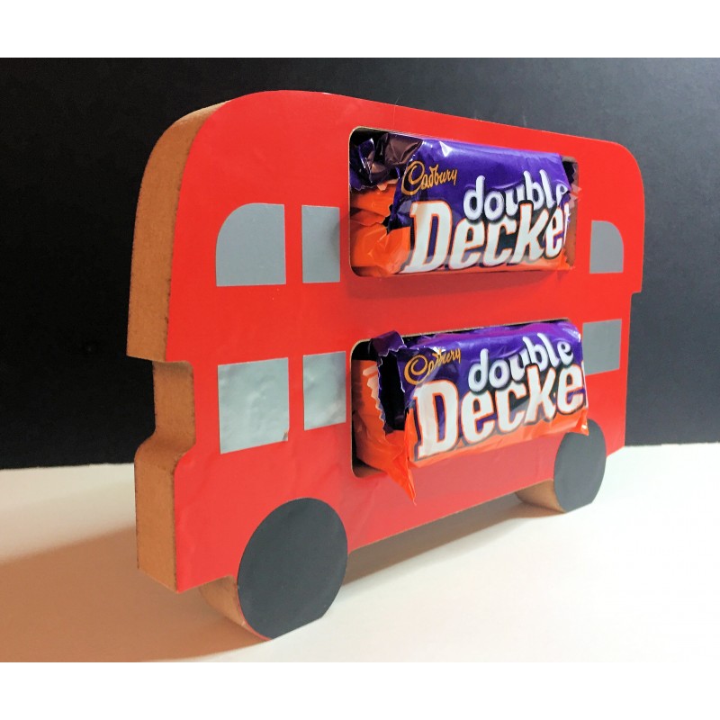 Double Decker Bus Chocolate Bar Holder Freestanding MDF
