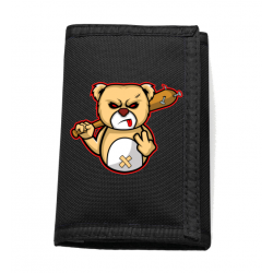 Tri-Fold Fabric Wallet -   Bad Bear 
