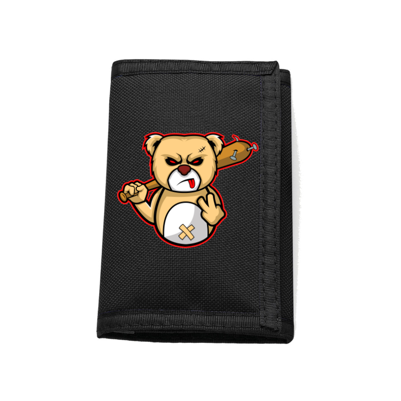 Tri-Fold Fabric Wallet -   Bad Bear 