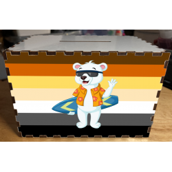 Wooden MoneyBox - Surf Bear 