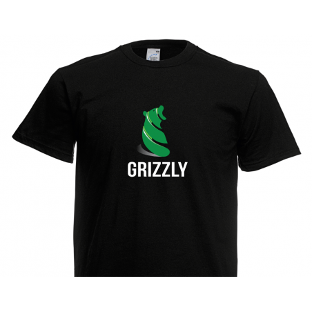 T- Shirt - Grizzly Bear -  Green and White