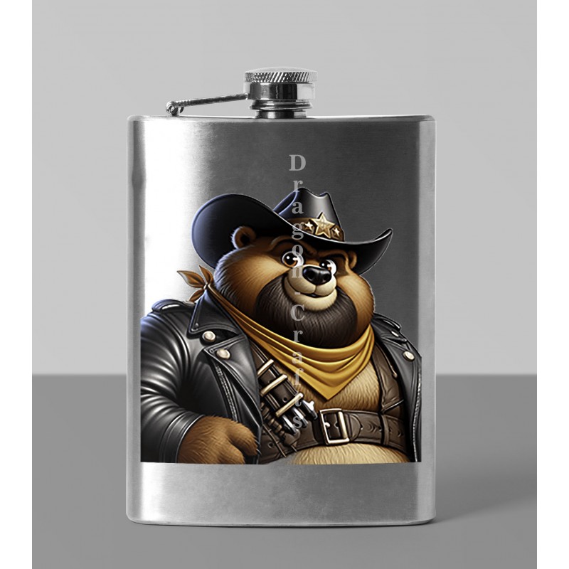 8oz Hip Flask - Cowboy(3)