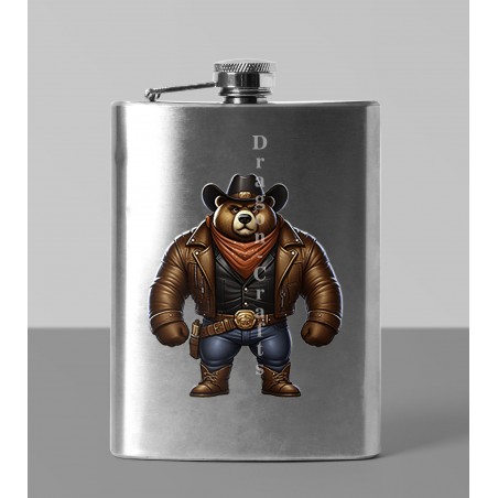 8oz Hip Flask - Cowboy(4)