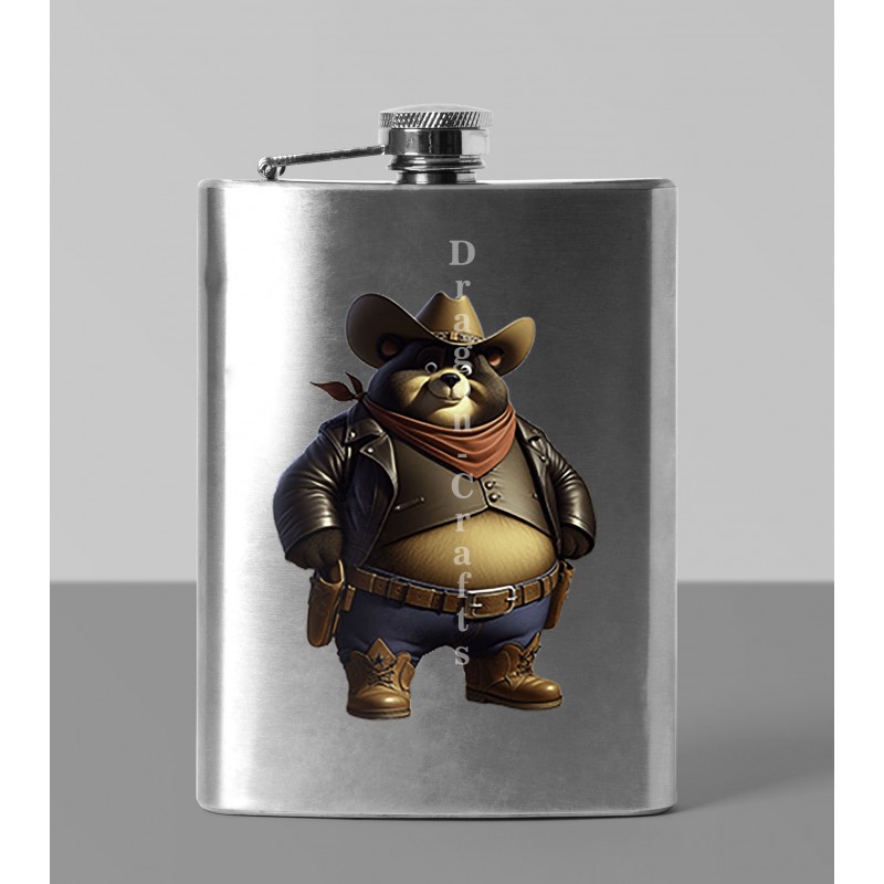 8oz Hip Flask - Cowboy(7)