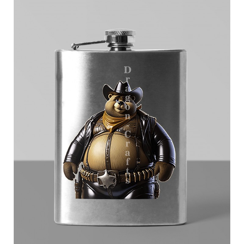 8oz Hip Flask - Cowboy(9)