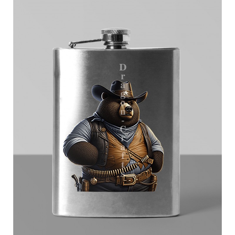 8oz Hip Flask - Cowboy(22)