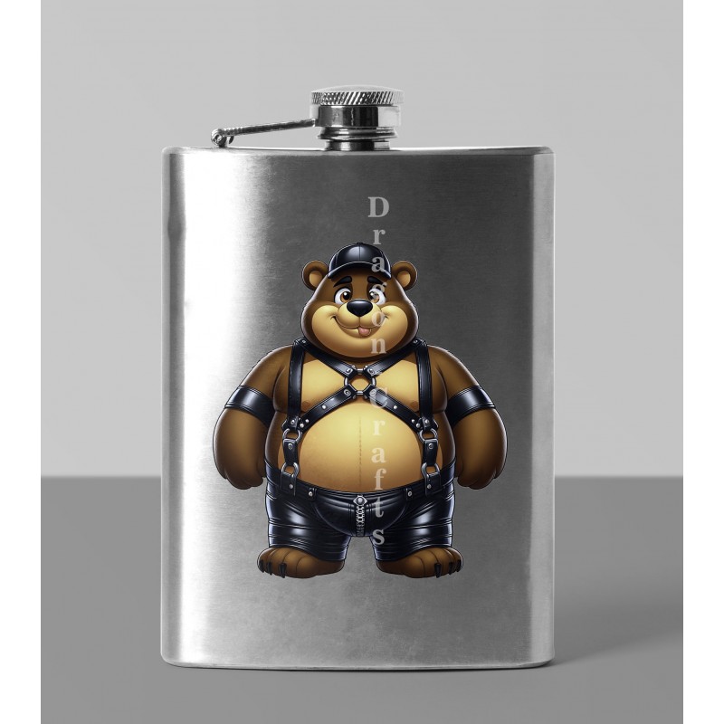 8oz Hip Flask - Leather (4)