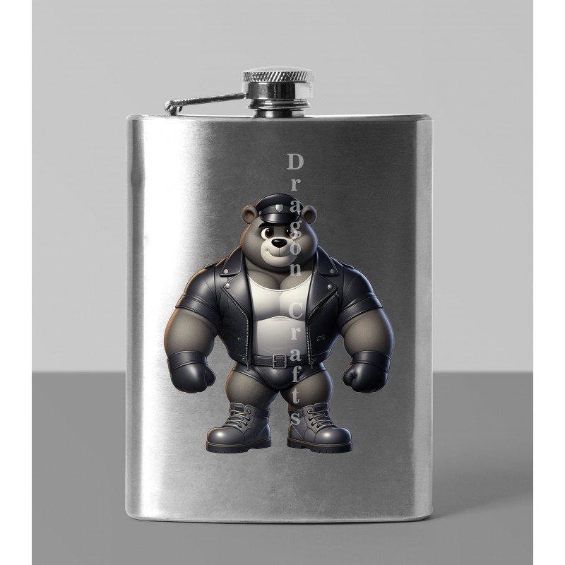 8oz Hip Flask - Leather (30)